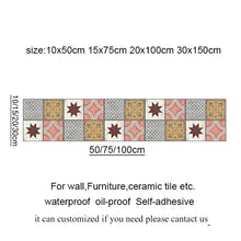 Load image into Gallery viewer, 10/15/20/30cm Tiles Wall Stickers Desk Wardrobe Decoration Art Mural Bathroom Waist Line PVC Wall Decals