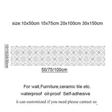 Load image into Gallery viewer, 10/15/20/30cm Tiles Wall Stickers Desk Wardrobe Decoration Art Mural Bathroom Waist Line PVC Wall Decals