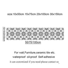Load image into Gallery viewer, 10/15/20/30cm Tiles Wall Stickers Desk Wardrobe Decoration Art Mural Bathroom Waist Line PVC Wall Decals