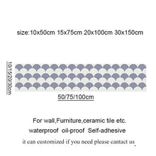 Load image into Gallery viewer, 10/15/20/30cm Tiles Wall Stickers Desk Wardrobe Decoration Art Mural Bathroom Waist Line PVC Wall Decals