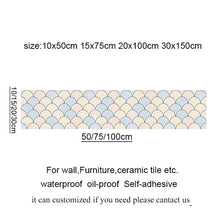 Load image into Gallery viewer, 10/15/20/30cm Tiles Wall Stickers Desk Wardrobe Decoration Art Mural Bathroom Waist Line PVC Wall Decals