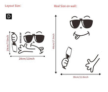 Load image into Gallery viewer, Funny smiley face Fridge sticker Creative cupboard for Home Decoration Cartoon Sunglasses Smiley Face Fridge wall stickers