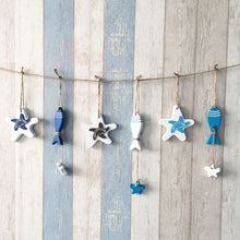 Load image into Gallery viewer, Mediterranean Starfish Hung Fish Nautical Decor Hang Wood Fish/Decorated Small Adorn Crafts Marine Pendant For Kid Room Hot
